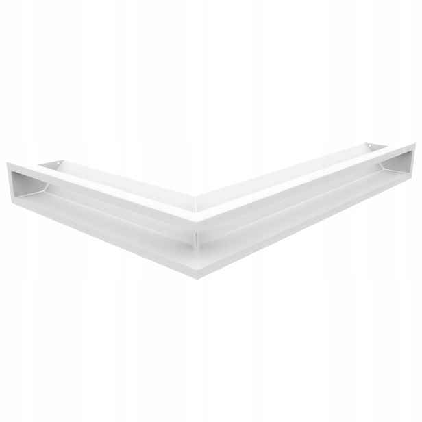 Ventilační mřížka do krbu Luft rohová pravá 54,7x76,6x9 bílá