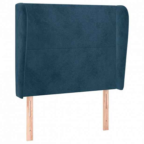 vidaXL Čelo postele typu ušák tmavě modrá 93x23x118/128 cm samet