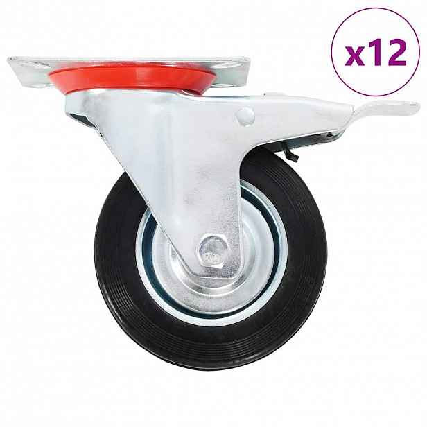 vidaXL 12 ks otočná kolečka 100 mm