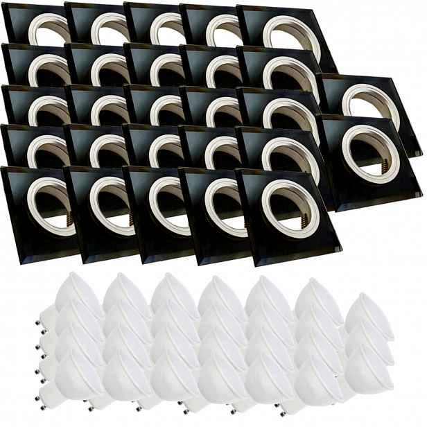 27 x Skleněná Stropní Lampa Zapuštěná Do Stropu Křišťál 7W Led Žárovky