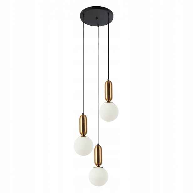 Aldeva Závěsná lampa Hnědá Moderní kulatá 3xE27 40W IP20