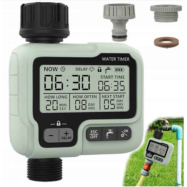 Časovač zavlažování Automatický programátor vody Zahrada Kohoutek Ovladač ventilu