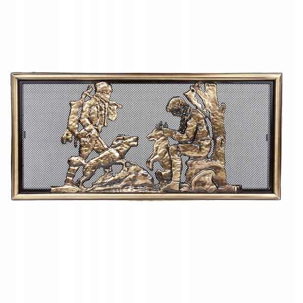 Komínová Větrací Mřížka Výfuková 44X22 CM Ozdobná Se Síťkou Myslivec