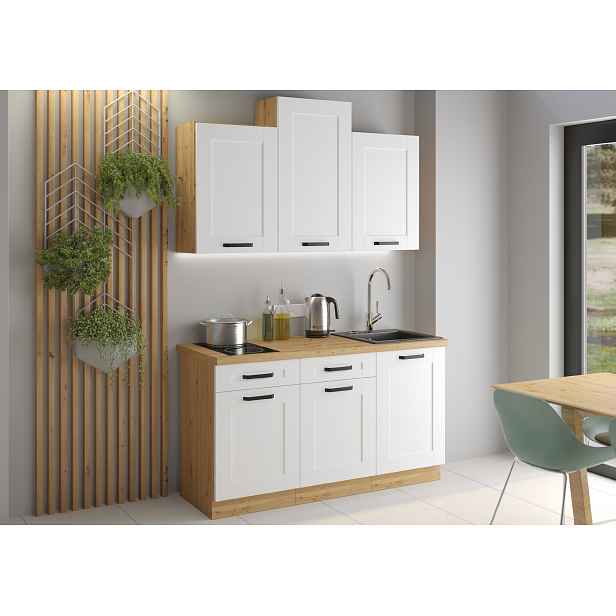 Kuchyňská linka 150 cm Luna 1 - Dub artisan + Bílá