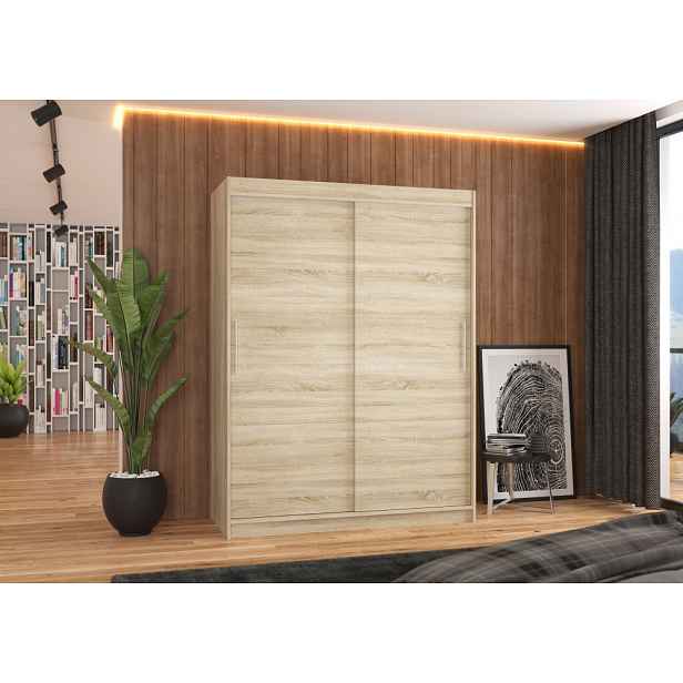 Šatní skříň s posuvnými dveřmi 150 cm GADRINA - dub sonoma
