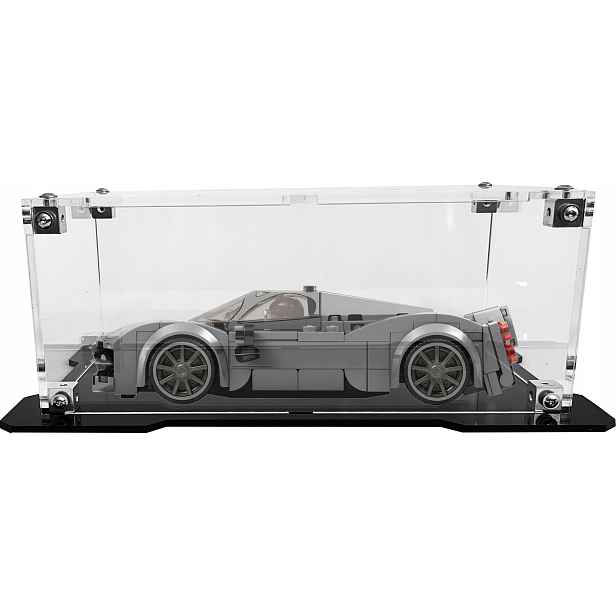 Vitrína s černou základnou pro stavebnici Lego 76915 Pagani Utopia