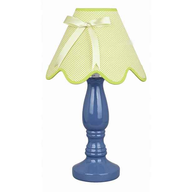 Klasická retro keramická stolní lampa Candellux, modrá, zelená barva