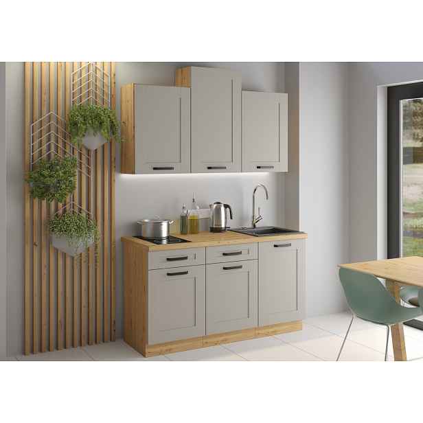 Kuchyňská linka 150 cm Luna 1 - Dub artisan + Clay grey