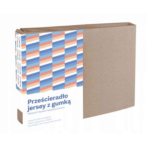 Prostěradlo jersey s gumičkou 180x200 bavlněné husté cappuccino taupe