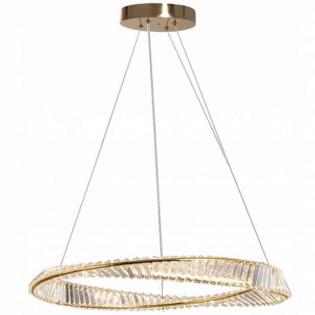stropní svítidlo Led Zlatý Křišťálový Kroužek Kulatý Lustr Glamour APP1064