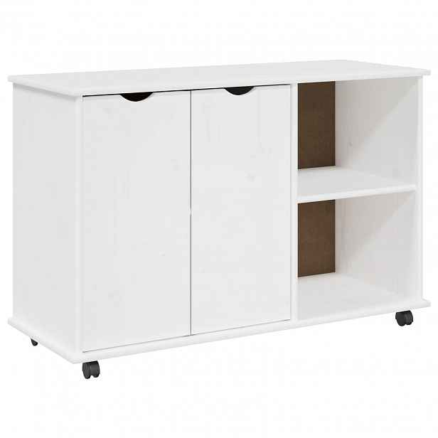 vidaXL Kolejová skříň Bílá 100 x 39 x 65,5 cm Masivní borovicové dřevo