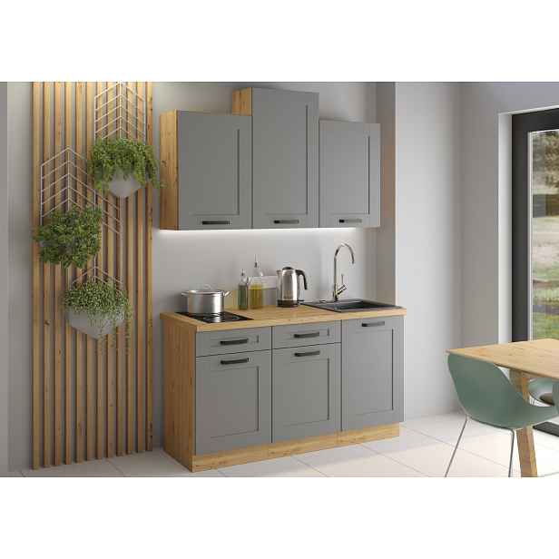 Kuchyňská linka 150 cm Luna 1 - Dub artisan + Dust grey