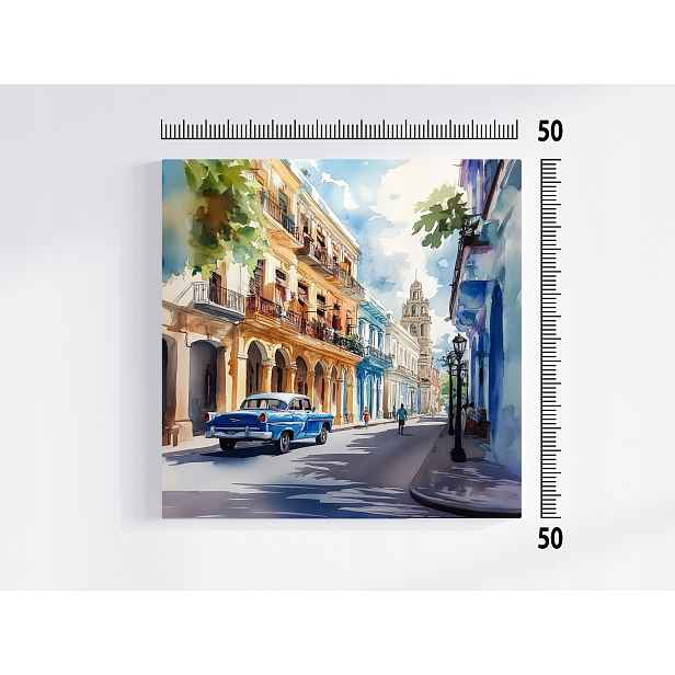 Obraz Na Plátně Canvas Město Kuba Havana Ulice Staré Auto 50x50