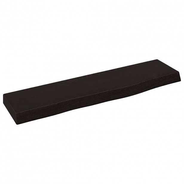 vidaXL Nástěnná police tmavě hnědá 40x10x2 cm ošetřený masivní dub