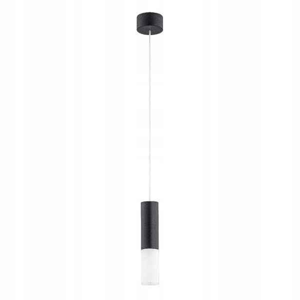 Závěsná lampa minimalistická černá dřevěná tuba nad stůl ostrov bar Alfa