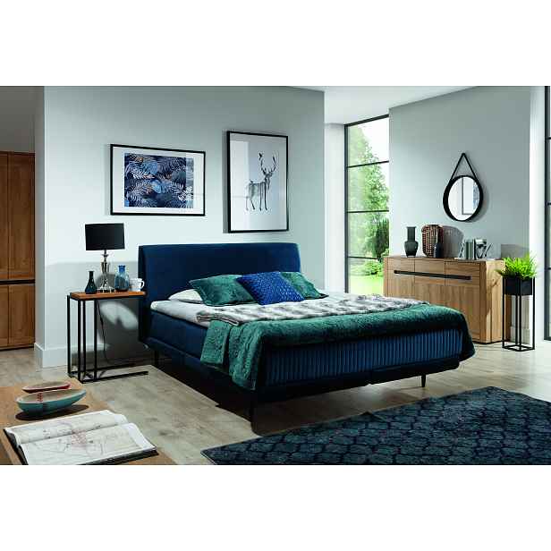 Moderní postel Aveiro 180x200cm, modrá + matrace HELCEL