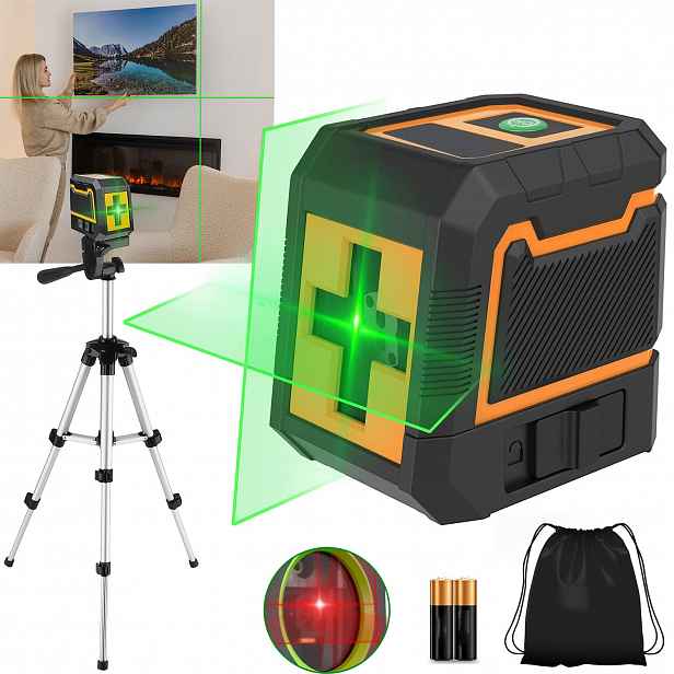 Laserová Vodováha 360 Rovinná 3D Laser Křížový Diy Pro Zelený Deko