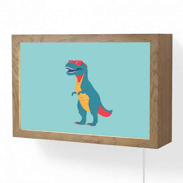 OnlyWow NÁSTĚNNÁ LAMPA Dinosaurus - Modrá - Sluneční brýle 30x20 cm