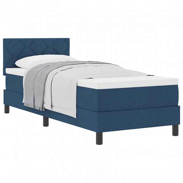vidaXL Postel s boxspringem s čelo Modrá 80 x 200 cm textil