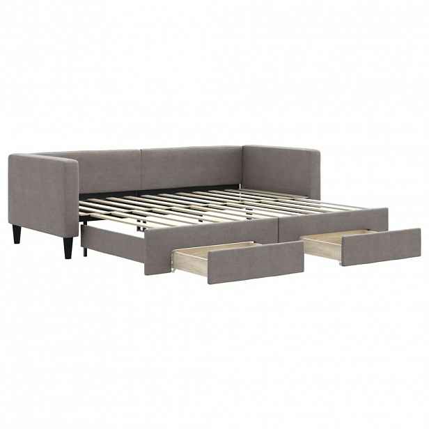 vidaXL Válenda s přistýlkou a zásuvkami taupe 80 x 200 cm textil