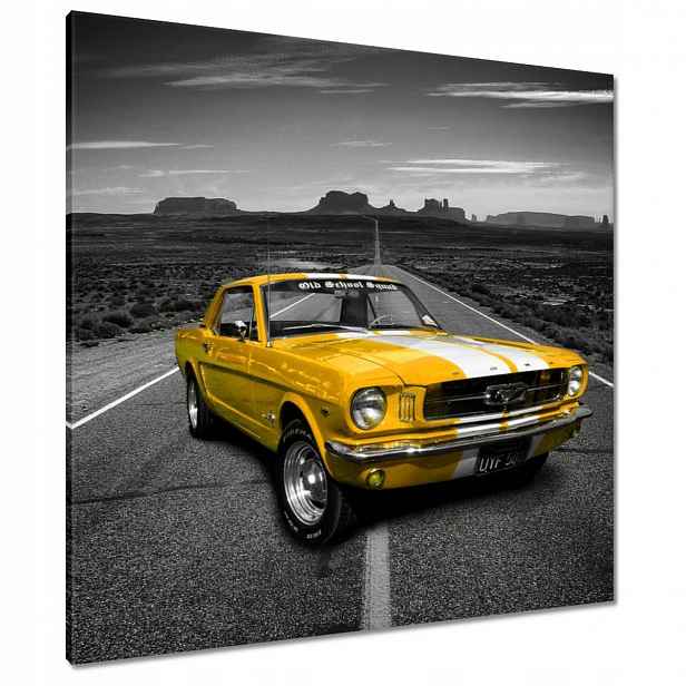 Obrazy 90x90 Oldtimer žlutý Ford Mustang
