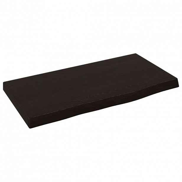 vidaXL Nástěnná police tmavě hnědá 40x20x2 cm ošetřený masivní dub