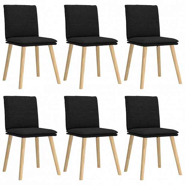 vidaXL Jídelní židle 6 ks černé textil