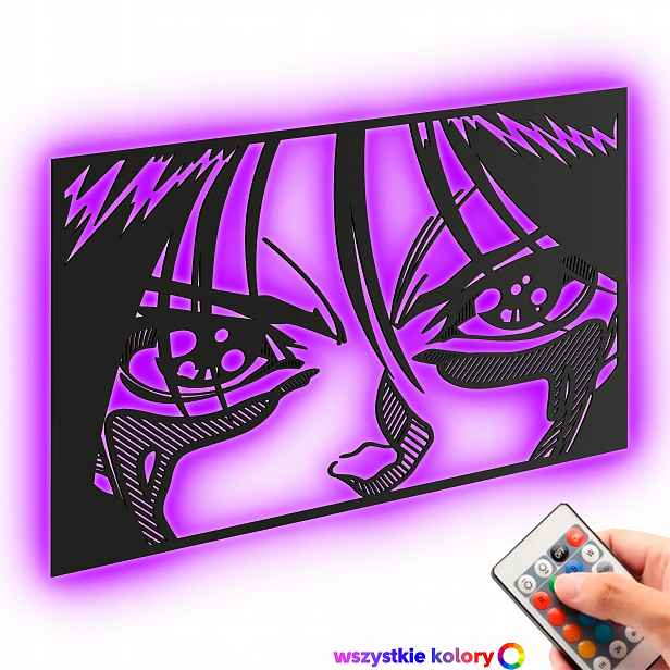 Dřevěný obraz Anime Alita Nástěnná Dekorace Dárek Noční Lampa Led XL