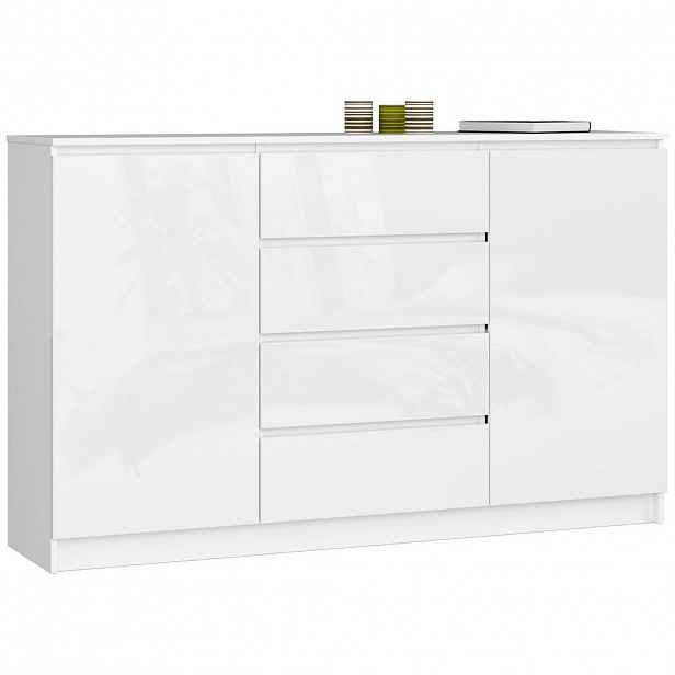 RAUMHIRSCH FURNITURE KOMODA bílá, bílá lesklá 99/160/40