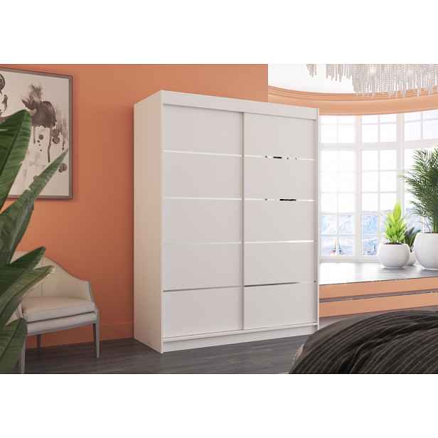 Šatní skříň s posuvnými dveřmi 150 cm FAKRIA - bílá