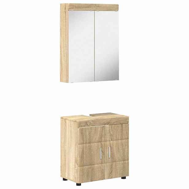 vidaXL Sada koupelnového nábytku TULUM 2 ks Sonoma dub 60 x 34 x 63 cm