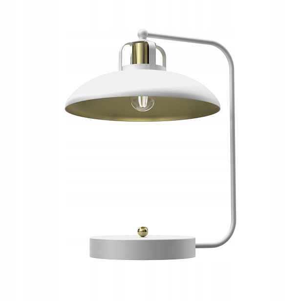 Stolní lampa Felix Bílá Zlatá Kovová Stínidlo 1xE27 45 cm do pokoje domu