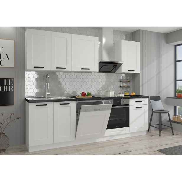 Kuchyňská linka 250 cm Luna 2 - Bílá + Bílá