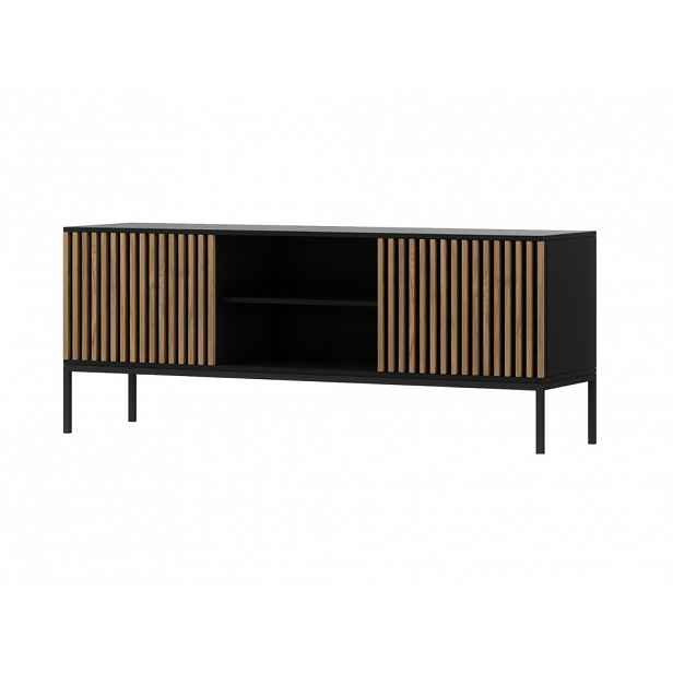 TV stolek MEORATI 150x40 cm, černá/dub artisan