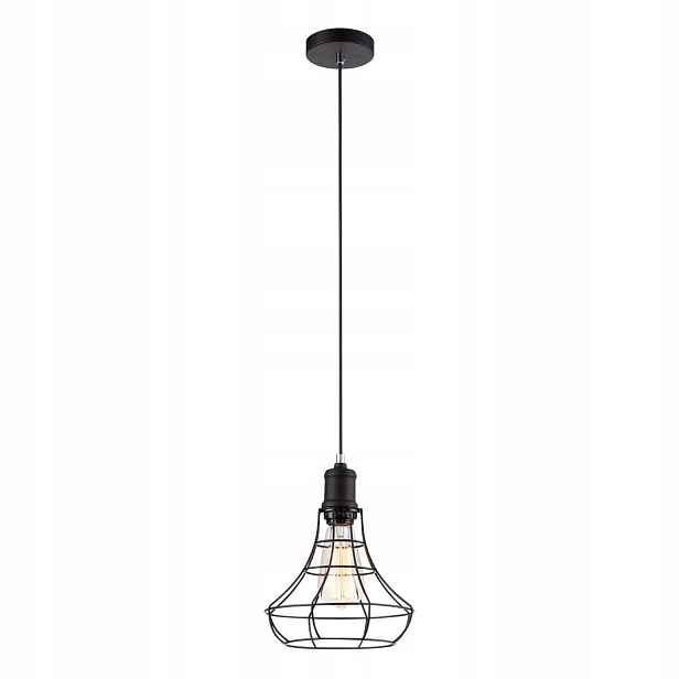 Závěsná bodová lampa černá drátěná stínidlo nad stůl ostrov bar Italux