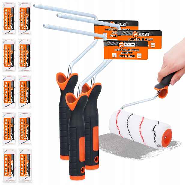 10 x Malířský Váleček Z Mikrovlákna 18 cm Zásoba Vložka Váleček 3x Držák na malování H0