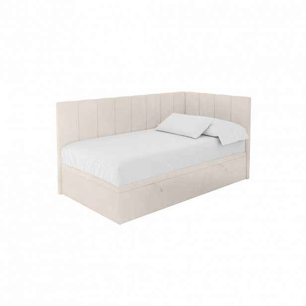 ALTDECOR JEDNOLŮŽKOVÁ POSTEL pro mládež s úložným prostorem vlevo, bez matrace - LOVY 80x200 béžová
