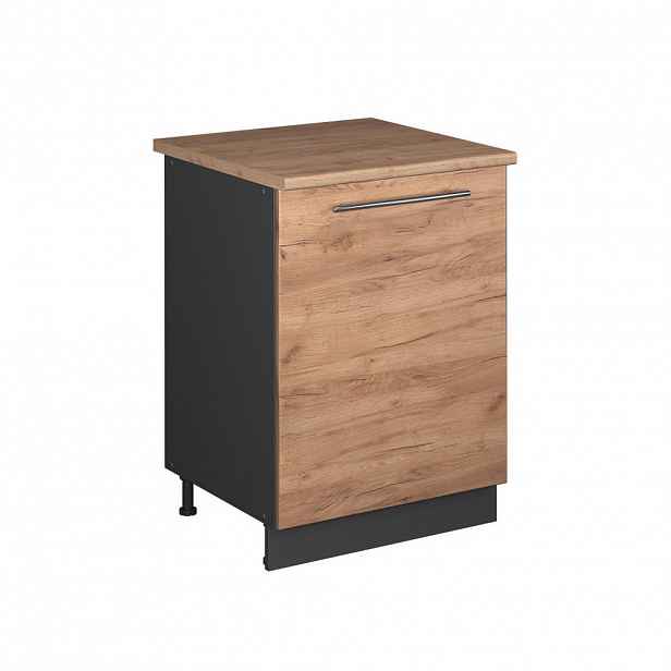 Vicco SPODNÍ SKŘÍŇKA KUCHYŇSKÉ LINKY Fame-Line, Zlatý mocný dub/Antracit, 60 cm 1 dvířka s pracovní deskou