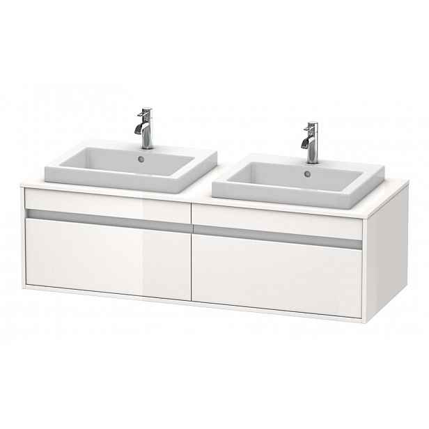 Duravit Ketho - Umyvadlová skříňka 43x140x55 cm, 2 zásuvky, lesklá bílá KT6797B2222