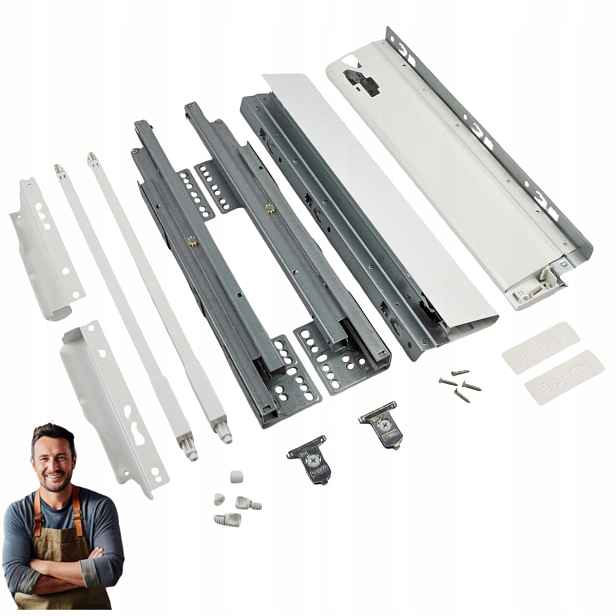 Šuplík Hafele Matrix S35 400 mm Vysoká H-199 Nosnost 35 kg Bílá
