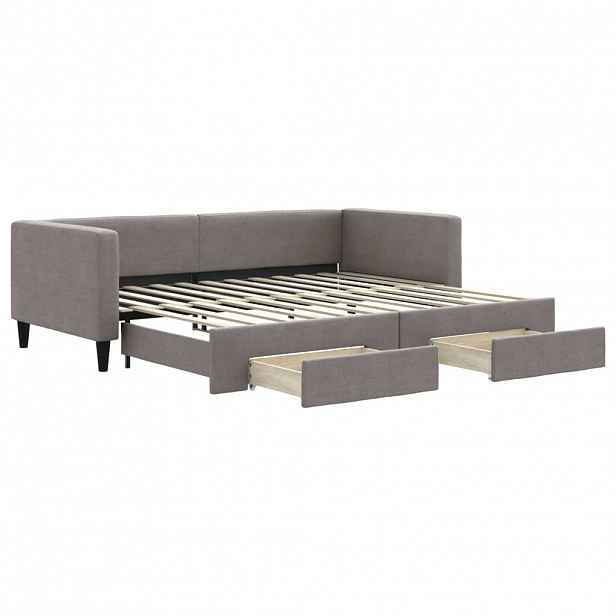 vidaXL Válenda s přistýlkou a zásuvkami taupe 90 x 200 cm textil
