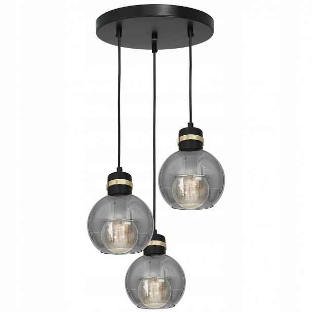 Závěsná lampa Omega Black/gold 3xE27 stínidlo koule