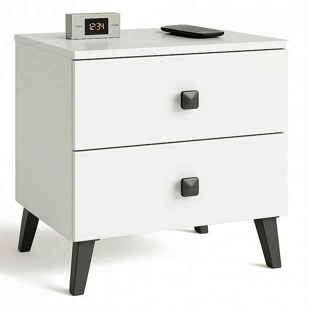 RAUMHIRSCH FURNITURE NOČNÍ STOLEK bílý, černý 43/40/37