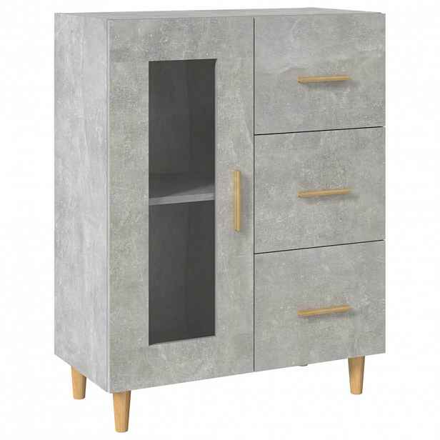 vidaXL Příborník betonově šedý 69,5 x 34 x 90 cm kompozitní dřevo