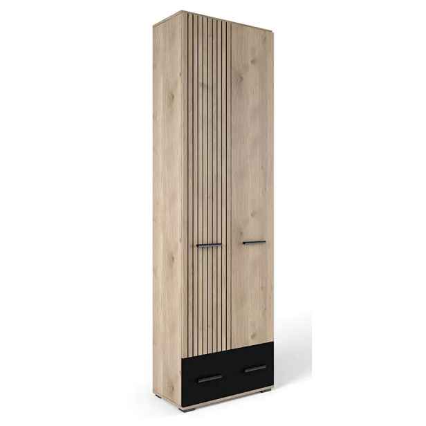 Casarredo Šatní skříň ZEMURA - bílý dub/černá