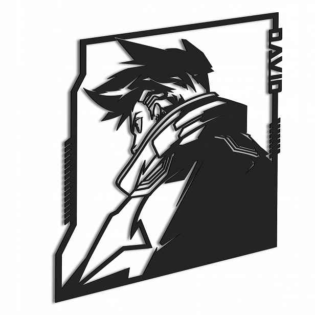 Dřevěný 3D obraz Anime David Cyberpunk Nástěnná Dekorace Dárek