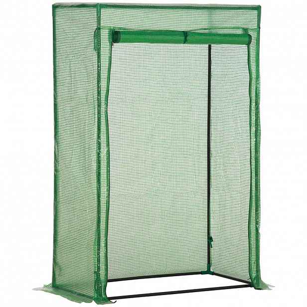 Outsunny FOLIOVÝ SKLENÍK, tmavě zelený, ocel, plast