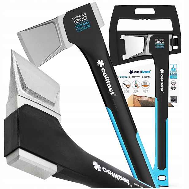 Rozštípací Sekera Na Dřevo Cellfast C1200 Silná Vyvážená 45 cm