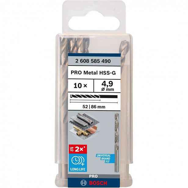 Bosch - Sada vrtáků do kovu, 4,9x86 mm, 10 ks 2608585490