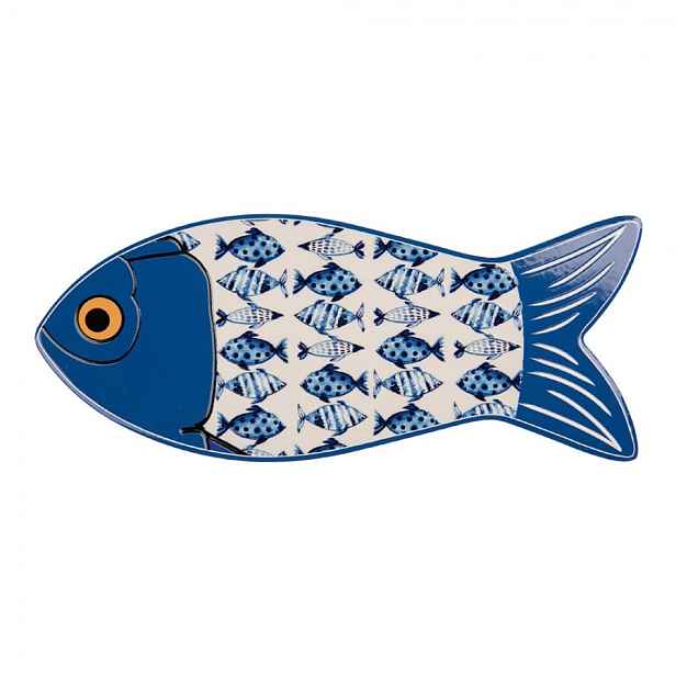 Keramicko-korková podložka pod nádobí ve tvaru ryby - 12*30*1 cm Clayre & Eef